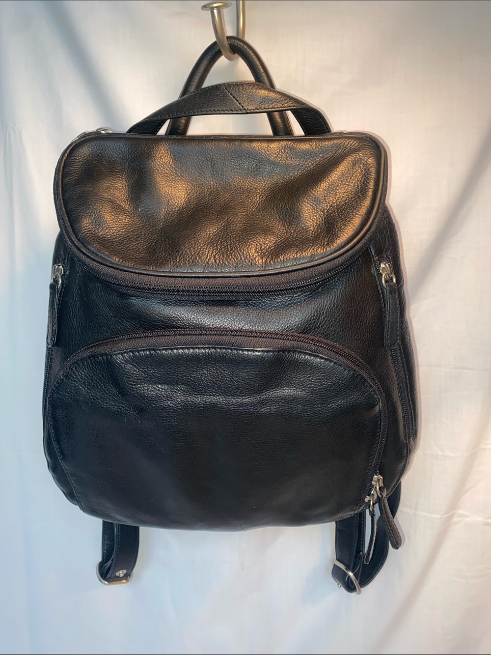 Men's Osgood Marley Black Leather Backpack - Classic Minimalist